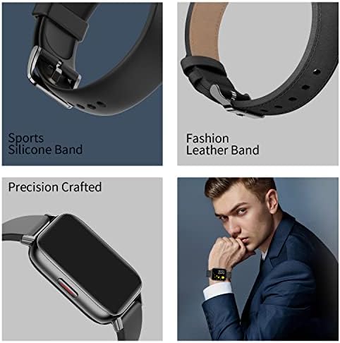 HAVAFIT Smart Watch, 1.69'' Full Touch Fitness Tracker with Heart Rate, Blood Pressure and Sleep Monitor, Message Notification, IP68 Waterproof Step Counter Watch for Men Women Compatible Android iOS