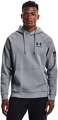 Under Armour mens New Freedom Flag Hoodie , Steel (036)/Black , Large