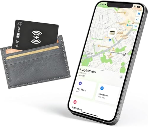 Wallet Tracker Card Wiederaufladbare Air Tag Karte, Funktioniert mit Apple Wo ist? APP (iOS NUR, Android Not Supported),...