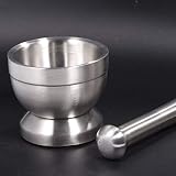 Edelstahl Mörser mit Stößel Lebensmittelecht Pestle and Mortar Stainless Steel, 10cm (3.9') Durchmesser