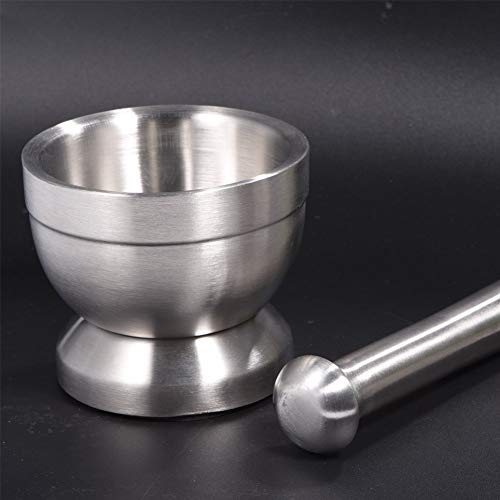 Edelstahl Mörser mit Stößel Lebensmittelecht Pestle and Mortar Stainless Steel, 10cm (3.9') Durchmesser