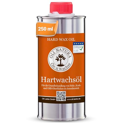 OLI-NATURA Hartwachsöl - 0.25L, farblos, natur - Holzöl für Möbel, Treppen, Türen & mehr - geprüft...