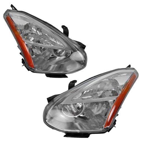 Image of TRQ 2 Piece Headlight Assembly Set Driver & Passenger Side Compatible with 2008-2012 Nissan Rogue NI2518110 NI2519110