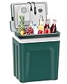 SubSun Electric Cooler and Warmer with Handle?27 Quart (25 L) Portable Thermoelectric Fridge? Car Fridge Cooler with 12V DC & 110 AC for Camping, Travel & Picnics, Army Green