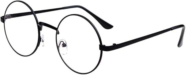 Unisex Retro Round Metal Frame Clear Lens Eyeglasses Vintage Geek Glasses Durable and Practical