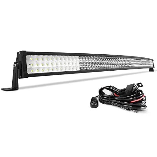 Autosaver88 52 Inch Curved Led Light Bar 513W Triple Row Spot Flood Combo Beam Work Offroad Fog Driving Lights With Wiring Harness #TOP10