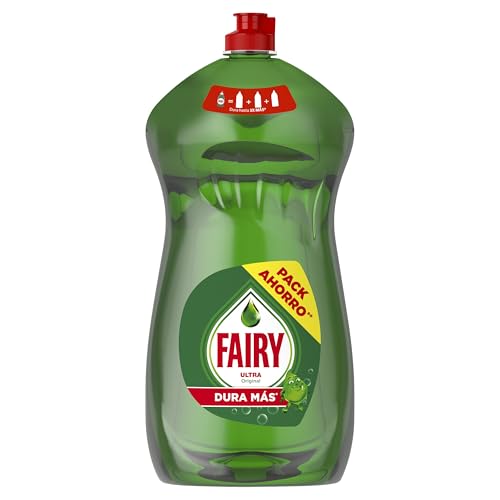 Fairy Ultra Original Líquido Lavavajillas Verde Con LiftAction: Sin Dejar En Remojo, Sin Grasa, Sin Dificultad Y Suave Con La Piel 1450 ML