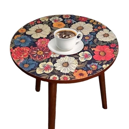 Samuliy Mesas auxiliares de sofá | Escritorio redondo de madera para bebidas, mesa de café, mesita de noche, mesa auxiliar para jardín, pasillo, dormitorio