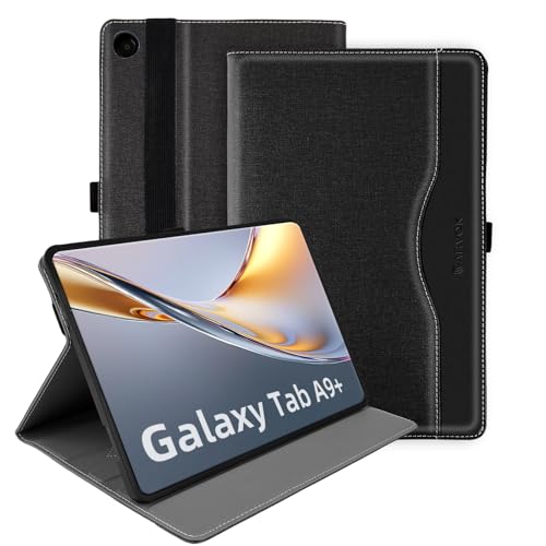 ARVOK Case for Samsung Galaxy Tab A9+/ A9 Plus 11 Zoll 2023 SM-X210/ X215/ X216/ X218, Premium Leather Business Folio Stand Cover with Auto Wake/Sleep, Multi-Viewing Angles, Black