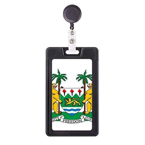 Porte-badge rétractable Sierra Leone aux finitions soignées et emblème haute définition