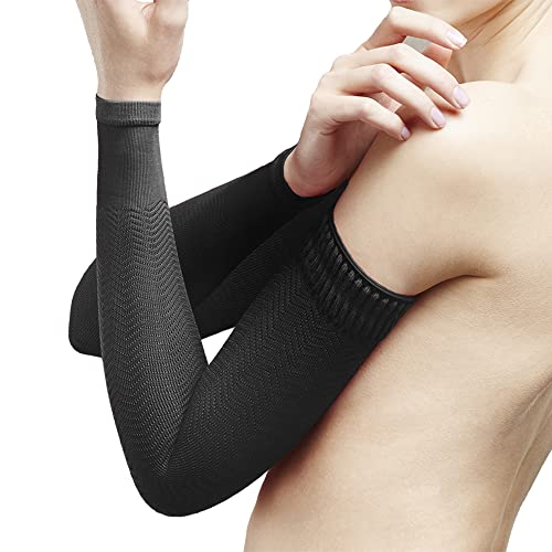 Brassards Solidea micromassage manchon compression noir XL en maille premium