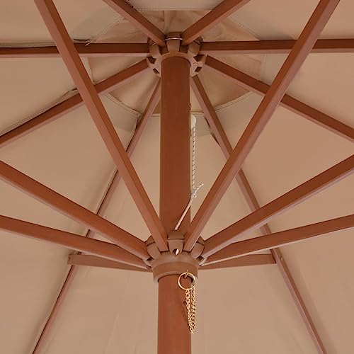 Parasol de jardin 300 cm résistant aux intempéries avec manivelle