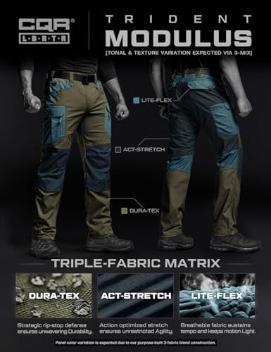 Image of CQR Men's Flex Stretch Tactical Pants, Water Resistant Ripstop Cargo Pants, Lightweight EDC Outdoor Work Hiking Pants