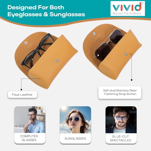 Image of VIVID Unisex Specs Snap Button Eyewear Dabbi Faux Leather Soft Case Cover