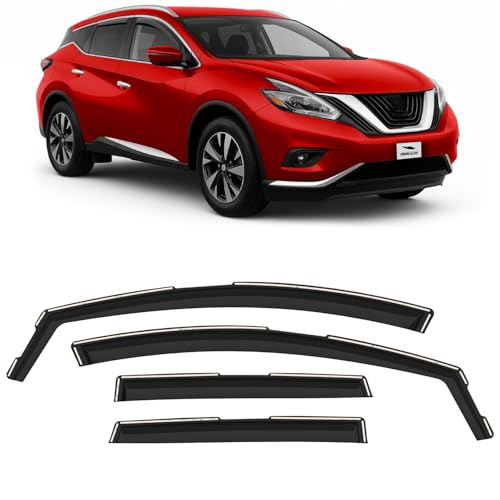Voron Glass in-Channel Extra Durable Rain Guards for Nissan Murano 2015-2024, Window Deflectors, Vent Window Visors, 4 Pieces - 200483