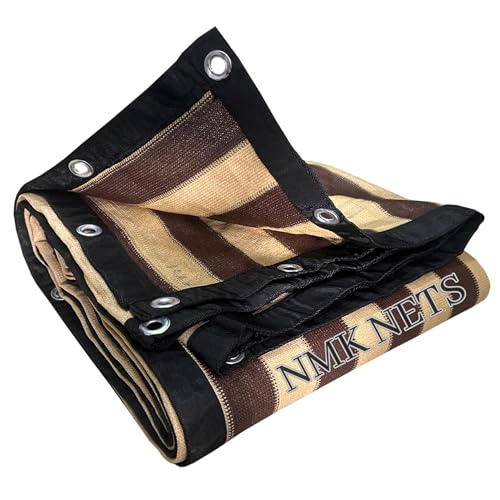 Image of Shade Net 90% Heavy Duty 170 GSM with All Side Eylets for Garden Balcony Multipurpose (6.5 ft x 10 ft, Chocolate-Brown Color Strap)