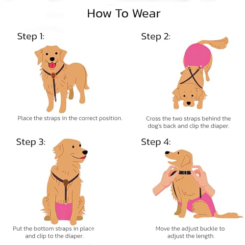 DHWEKU Pet Soft Hundewindel-Hosenträger,Hunde-Hosenträger,Hunde-Windelgeschirr,Hosenträger für Windeln,Welpen-Hosenträger,Bauchbänder,Haustier-Kleidung