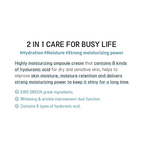 eyeNlip Deep Hyaluron8 Ampoule Cream 1.69 fl oz – Deep Hydration for Dry and Sensitive Skin, with 8 Types of Hyaluronic Acid to Strengthen Moisture Barrier, Korean Skincare for Daily Use - Image 6