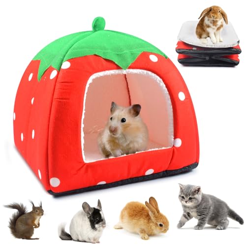 Meerschweinchen Bett,Meerschweinchen Betthöhle, Strawberry Indoor Meerschweinchenkäfig, Waschbarer, Abnehmbarer Schlafsack, Geeignet Für Hamster, Zwergkaninchen (Strawberries) Meerschweinchen Bett,Meerschweinchen Betthöhle, Strawberry Indoor Meerschweinchenkäfig, Waschbarer, Abnehmbarer Schlafsack, Geeignet Für Hamster, Zwergkaninchen (Strawberries)