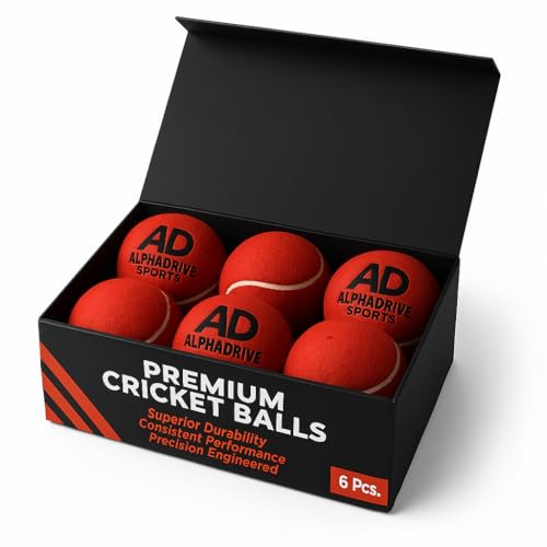 Image of Heavy Cricket Tennis Balls (Red) - Pack of 6 | Heavy-Weight Training Balls for Power Hitting & Hard-Surface Play | Durable High-Bounce Practice Balls