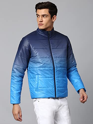 Image of Dennis Lingo Men's Long-Sleeve Ombre Dyed Puffer Jacket - Welt Pocket, Lightweight, Casual Dual Color Winterwear Jacket for Men