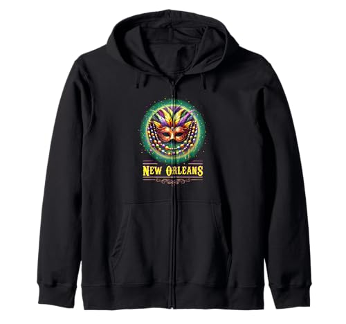 Elegante New Orleans Bourbon Street Cool Fun NOLA Mardi Gras Sudadera con Capucha