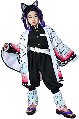 Amazon 胡蝶しのぶ こちょうしのぶ 子供用 衣装全セット 髪飾り付き コスプレ用衣装 コスプレ コスプレ衣装 コスチューム 高級 Cosplay 胡蝶 しのぶ 110 キッズコスチューム おもちゃ