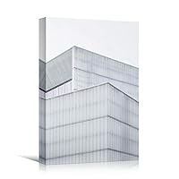 Canvas Wall Art White Building Pattern Abstract Architecture & Maps Building Chic Home Office Photography - 12x18 inches