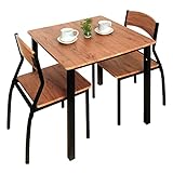 MIRA-SHOW 【3点セット】ダイニングテーブルセット 2人掛け テーブル 70x70cm ダイニングテーブル3点セット ダイニング チェア 2脚 おしゃれ 北欧 ダイニング テーブル 3点セット 木製 モダン 食卓用テーブル 正方形
