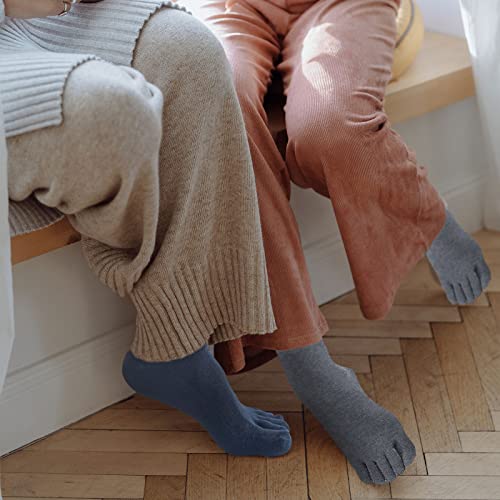 Image of TSHAOUN 5 Pairs Toe Socks Running Five Finger socks,Men's Toe Socks Cotton Running Five Finger Mini Crew Socks,running socks,Sports Toe Socks,Breathable Five Finger Socks,UK 6-10 /Eur 39-45