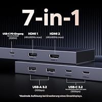 UGREEN Revodok Pro 10Gbps USB C Hub 2 HDMI 4K@60Hz Docking Station USB C – Ansicht 2