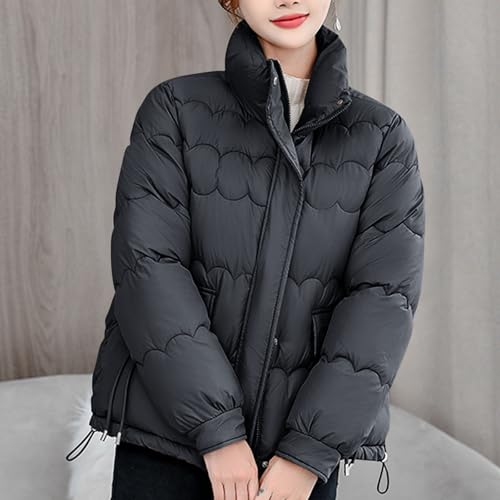 Long Sleeve Down Jackets for Women Fall Winter Ruched Thermal Basic Puffer Jackets Coats Women 2025 Trendy2
