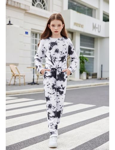 Arshiner Toddler Girl Clothes 2 Piece Outfits Fashion Twist Front Long Sleeve Sweatshirts and Sweatpants Sweatsuit Sets2