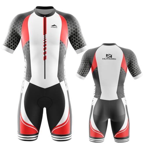 Tuta da Triathlon a Maniche Corte da Uomo, MTB Body Trisuit Cycling Skinsuit with Gel Pad per Nuoto/Corsa/Ciclismo, Men's Elite Sleeveless Trisuit/Corsa/Ciclismo (TYPE-1,M)