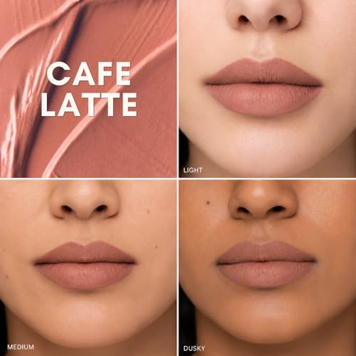 Image of Liquid Matte Lipstick - Cafe Latte, Neutral Light Brown Nude | Food-Proof, Transfer-Proof, Lightweight | Lasts Up to 8 Hours | 5 ml