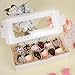 Moretoes 30pcs Valentines Day Cookie Boxes, 12x5.5x2.5 Inches White Bakery Box with Window for Treats, Chocolate Covered Strawberry, Donuts, Pastries, Cake Pop