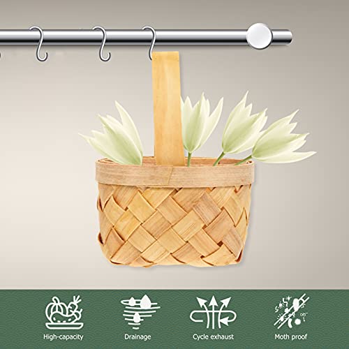 Doitool 4Pcs Mini Woven Baskets Small Handmade Baskets With Handles Braided Basket Wood Chip Basket Hanging Baskets For Egg Gifts Home Decor 6. 5X4. 5Cm #TOP3
