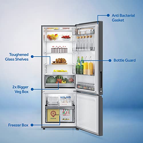 Image of Haier 346 L 3 Star Frost Free with inverter Double Door Refrigerator Appliance (HEB-35TDS, Silver)