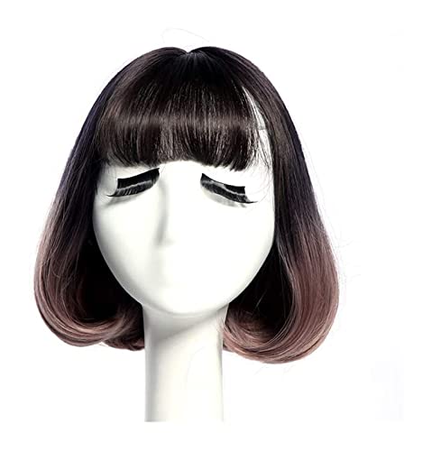 Wig real wigs lace front kawaii wig cosplay long straight hair woman student Korean air buckle slightly curly bangs(As Shown) image 2