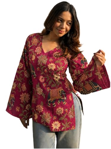 Image of ANNI Designer Cotton Short Kurti for Women | Stylish Kurti | Short Kurti Top | Casual Kurta for Women | Comfortable Cotton Kurtis for Womens