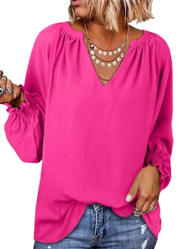 Women's V Neck Chiffon Blouse for Casual Summer Outfits