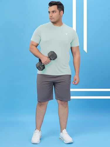 Image of TECHNOSPORT Men's TECHNOCOOL+ Slim Fit Sports T-Shirt Quick Dry Round Neck Performance Tee with UPF 50+, Anti-Odour, Anti-Microbial & 2-Way Stretch Gym, Running, Training & Casual Wear