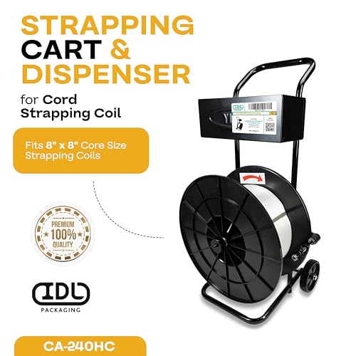 Image of IDL Packaging Strapping Cart & Dispenser for Cord Strapping (8 inch x 8 inch Core)