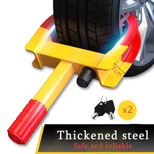 KEELYY Wegfahrsperre Radkralle Parkkralle Diebstahlsicherung mit 2 Schlüsseln, Felgenkralle Reifenkralle Wegfahrsperre Diebstahlsicherung für Anhänger Wohnwagen Autos, Wohnmobil