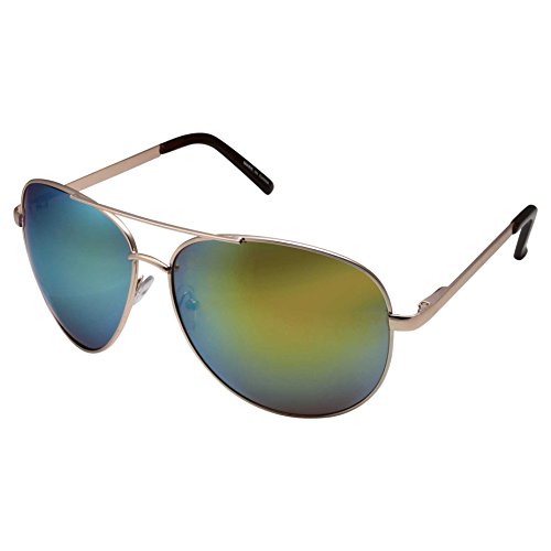 grinderPUNCH XL Wide Frame Aviator Sunglasses - Large 148mm Wide - Mirrored Lens2