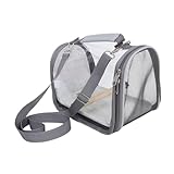 BESPORTBLE Tragbarer Reise Vogelkäfig für Sittiche und Kleintiere Kleiner Atmungsaktiver Vogeltransporter mit Holzsitzstange Leichte Transportbox für Ausflüge und Tierarztbesuche