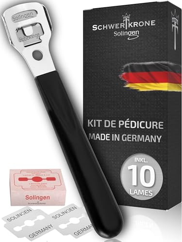 Schwertkrone Lot de 10 lames Râpe pour callosités Outil de soin des pieds pour hommes et femmes