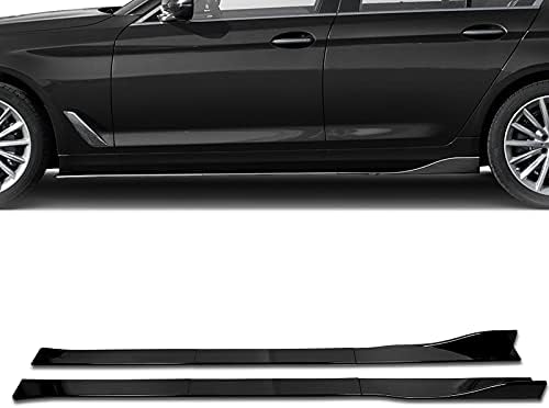 6PCS Side Skirt Extension Rocker Splitters Diffuser Lip, Air-Dam-Chin Spoiler, Tirm Protector Body Kit 86" x 4" Universal (Painted Black)