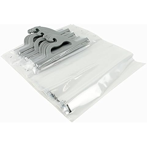 Monaco Deluxe Hanging Storage Bags, 10-pack of 14 x 12.5 inch Clear Plastic Polyethylene Bags for Classroom, Library, and Pharmacy Use Cover