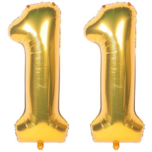 Image of 40 Inch gold Number Balloons 11 Helium Foil Mylar Balloon | Birthday Party banquet Decoration 11